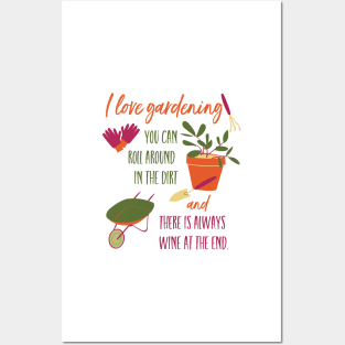 Funny Gardening and Wine Posters and Art